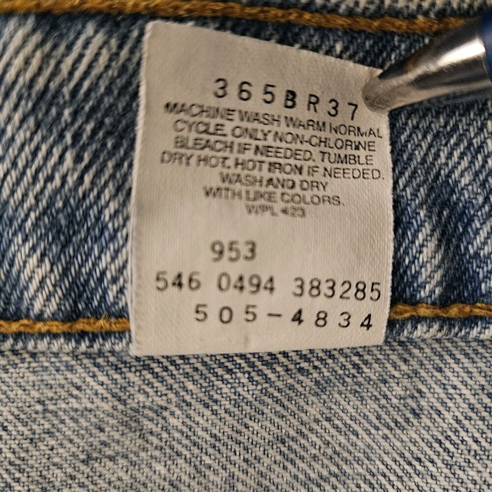 VTG Levi's 505 Regular Fit Straight Leg Red Tab Jeans 38x34 Light Wash USA '94 - Picture 9 of 9